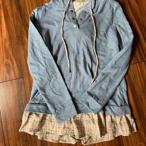 Anthropologie Oddy peplum layered hoodie M